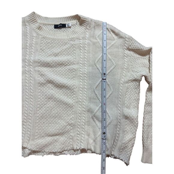 BDG ivory twist cable chunky knit sweater with elbow patch sz XS - Picture 6 of 8